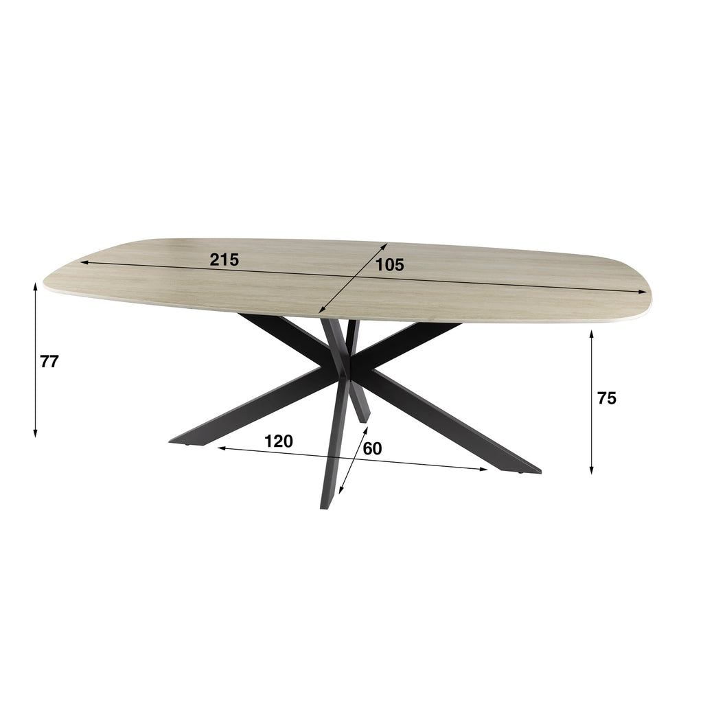 Esstisch Romano Cross dänisch oval 215 cm