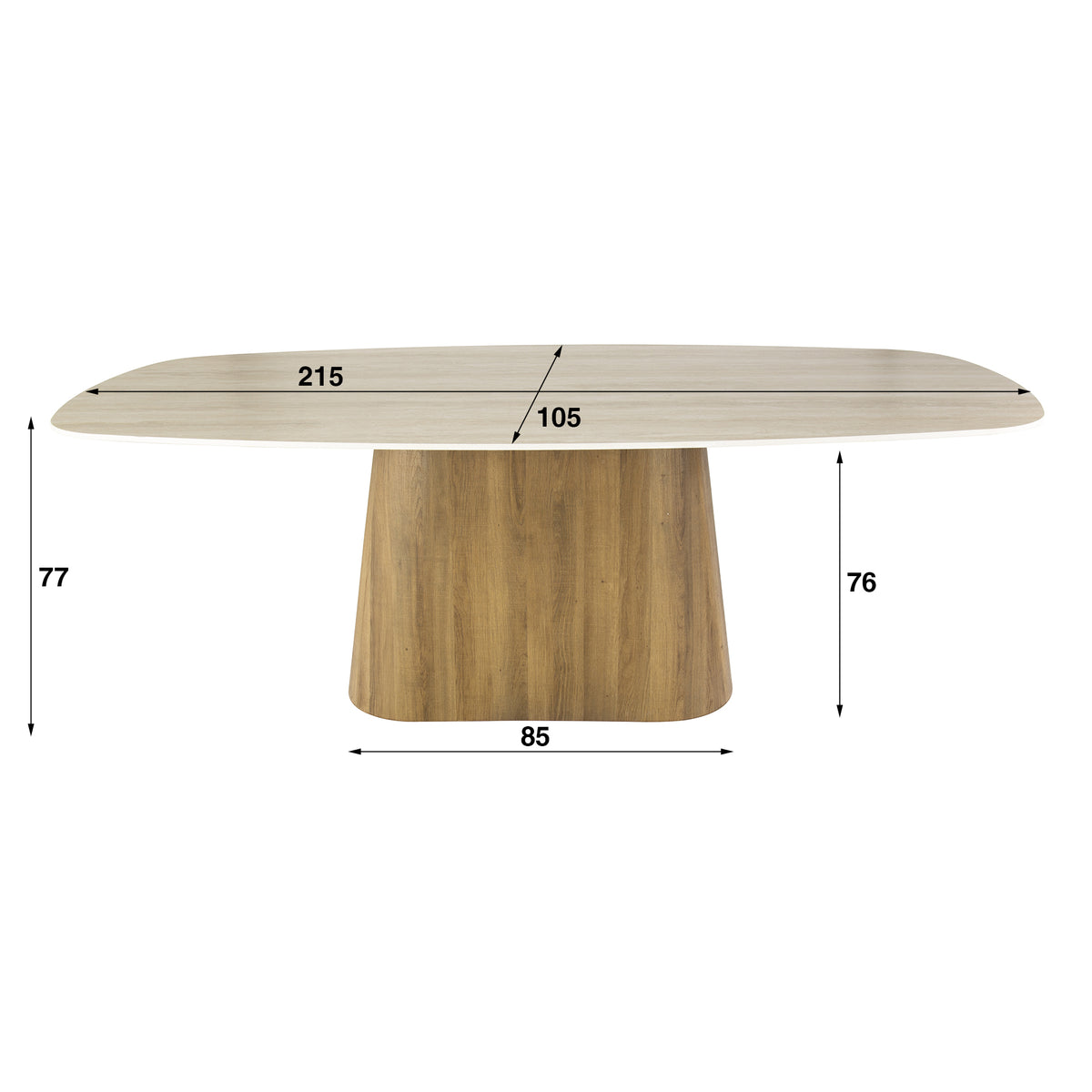 Esstisch Romano Centro dänisch oval 215cm
