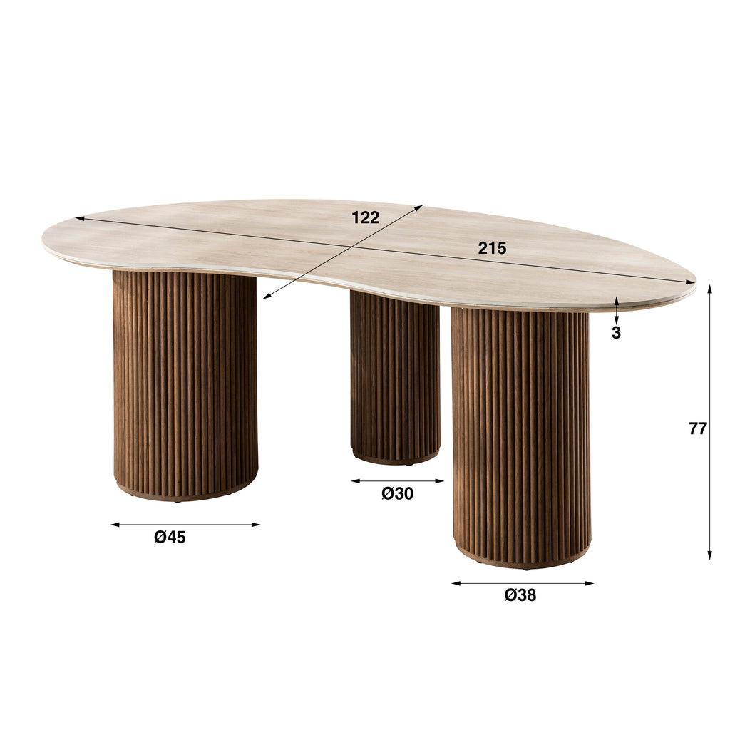 Dining table Romano kidney-shaped 215cm