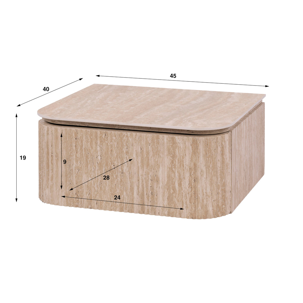 Nachttisch Romano Arch schwebend 1 Schublade