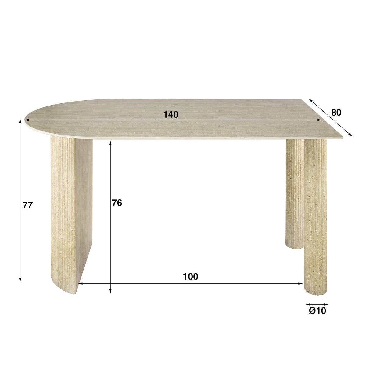 Esstisch Romano Arch 1-seitig 140cm