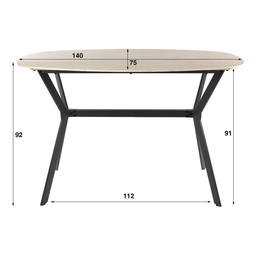 Bartisch Romano dänisch oval 140cm