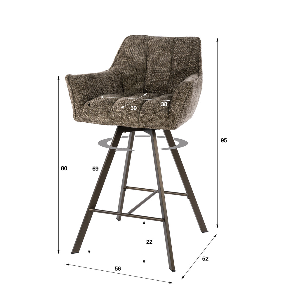 Barhocker Raster drehbar, 2-pack