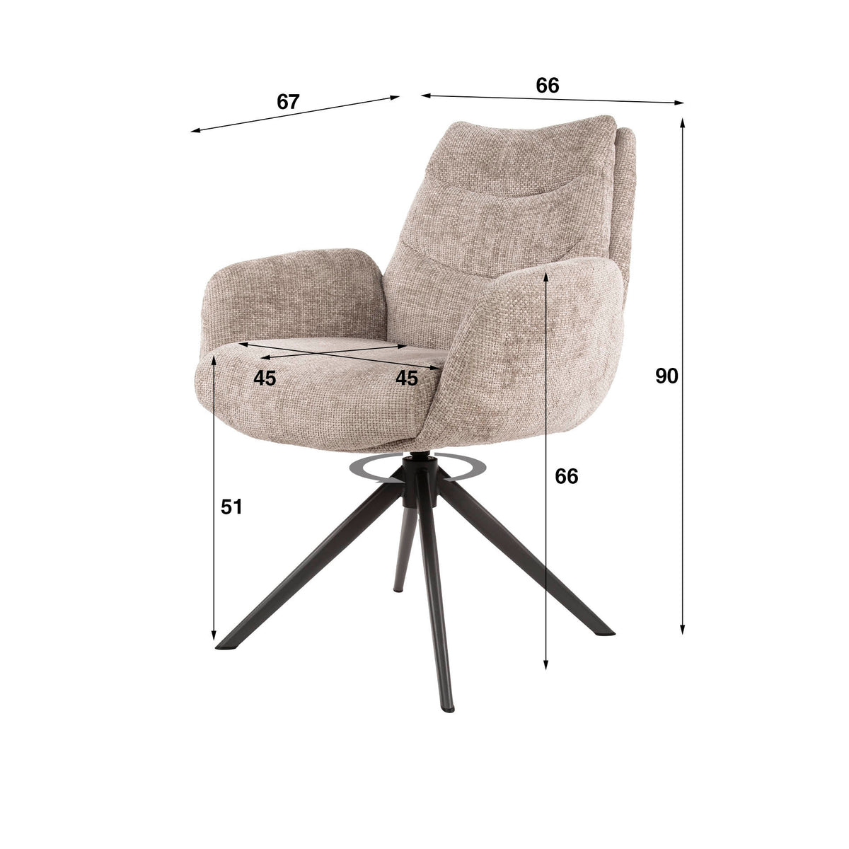 Armlehnstuhl Lounge, drehbar, 2er-Pack