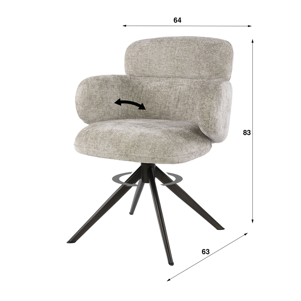Swivel Armchair Flex – 2-Pack