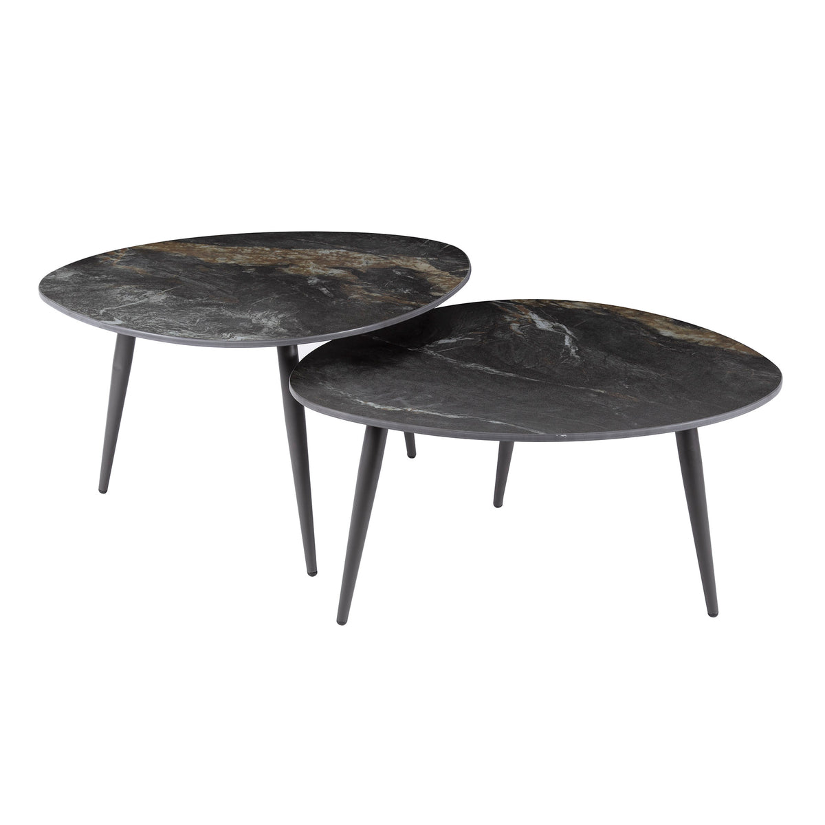 Couchtisch Fossil organisch 2er-Set