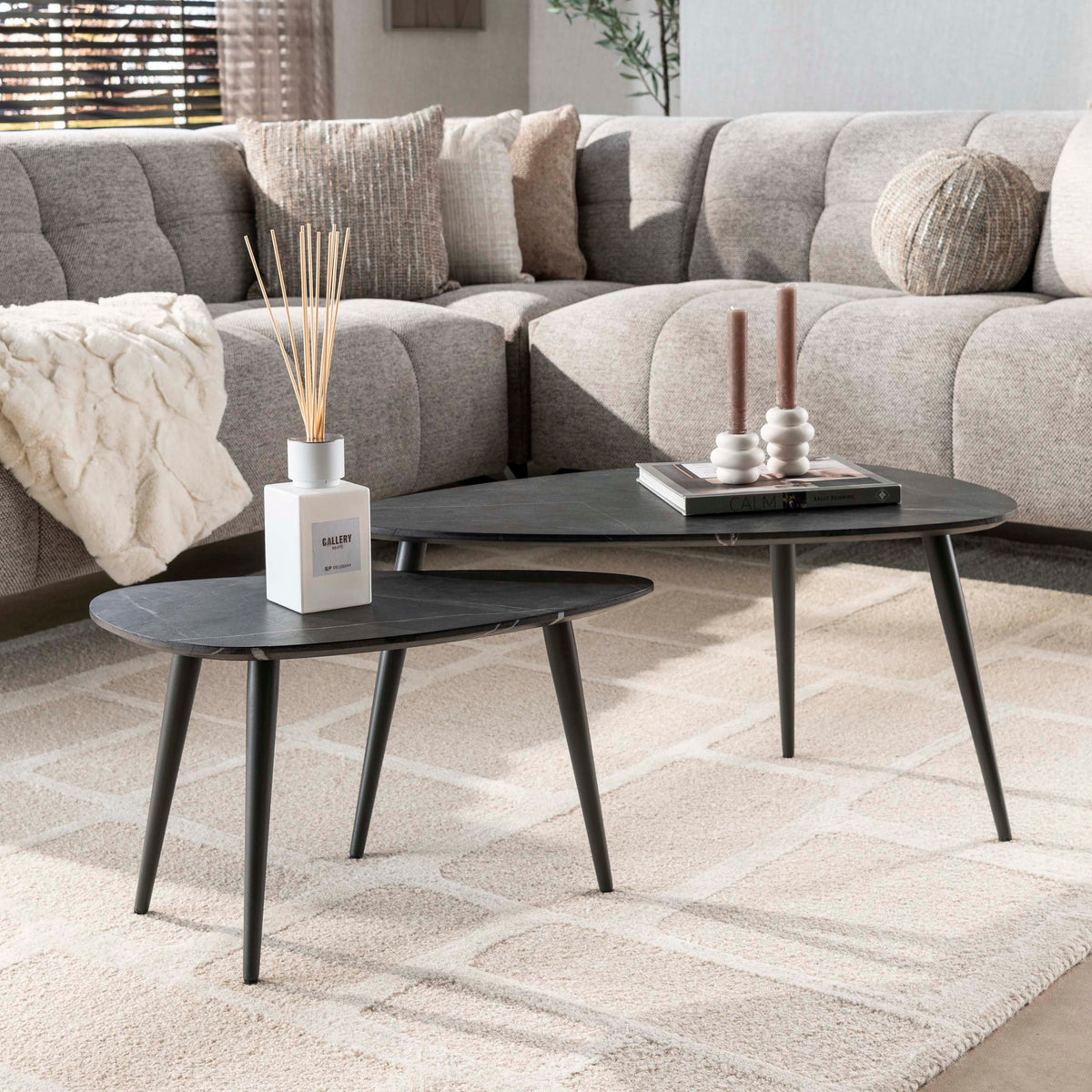 Couchtisch Onyx birnenförmig 2er-Set