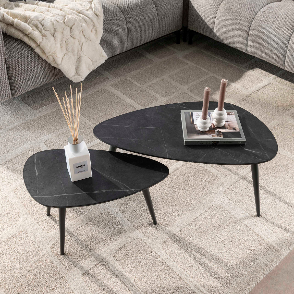 Couchtisch Onyx birnenförmig 2er-Set