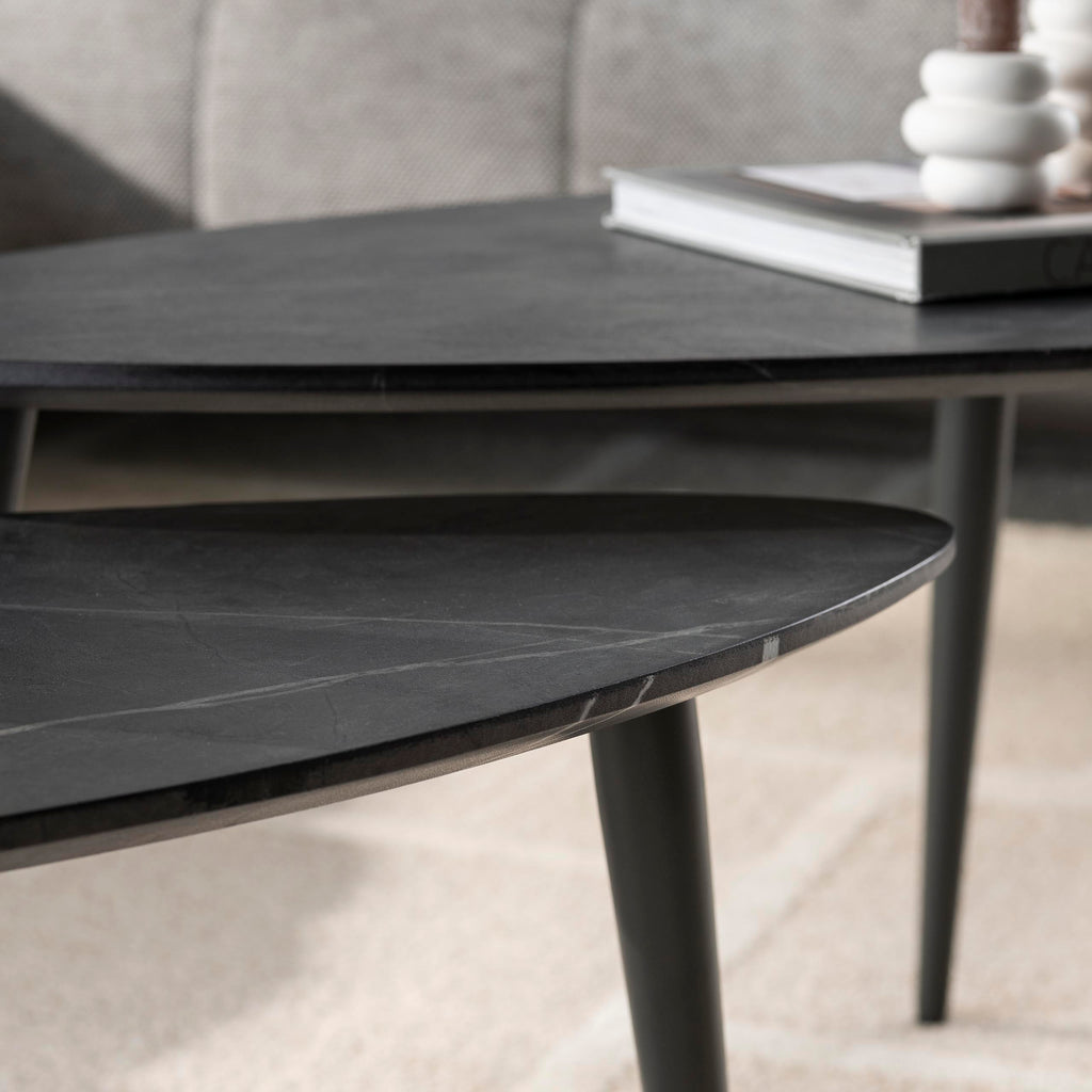 Couchtisch Onyx birnenförmig Set aus 2