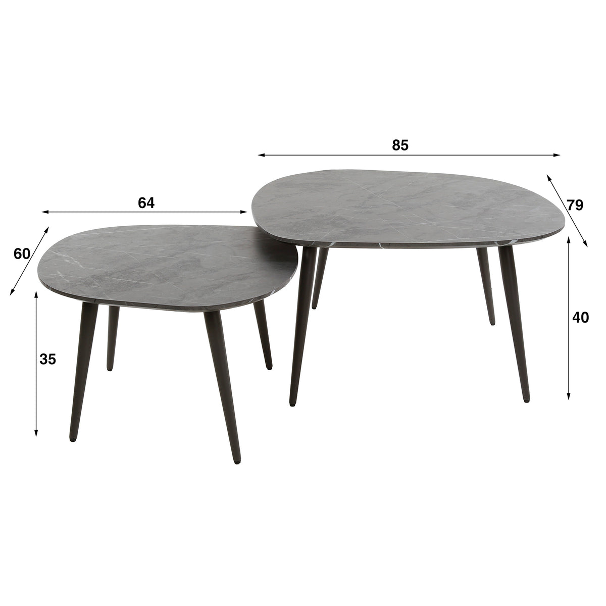 Couchtisch Onyx Rock 2er Set