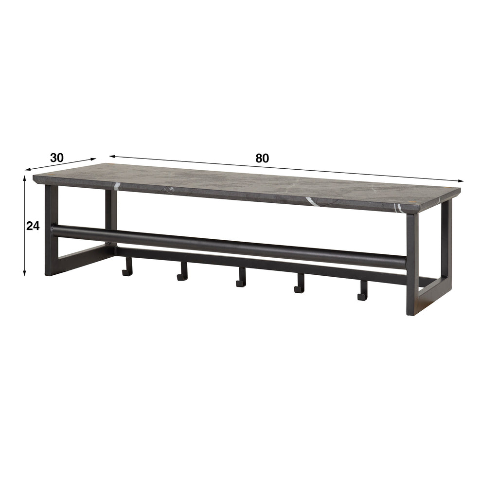 Garderobe Tenaro: Kleiderstange und Hutablage, 6 Haken