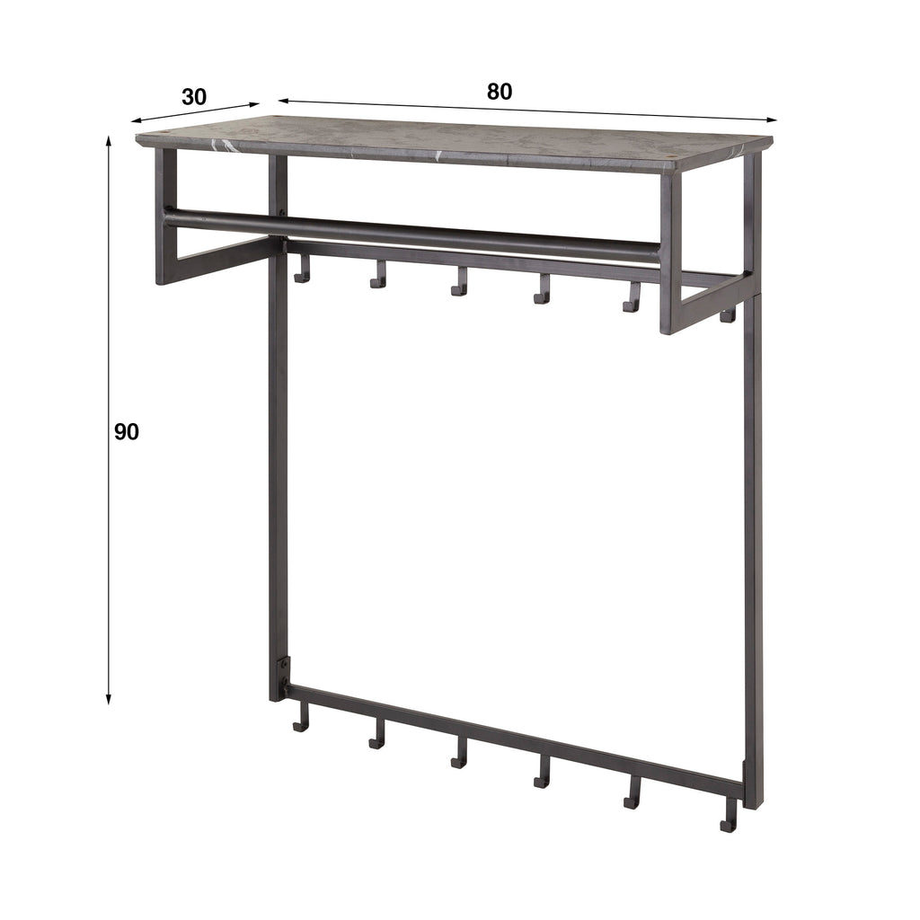 Garderobe Tenaro Kleiderstange und Hutablage 2x6 Haken