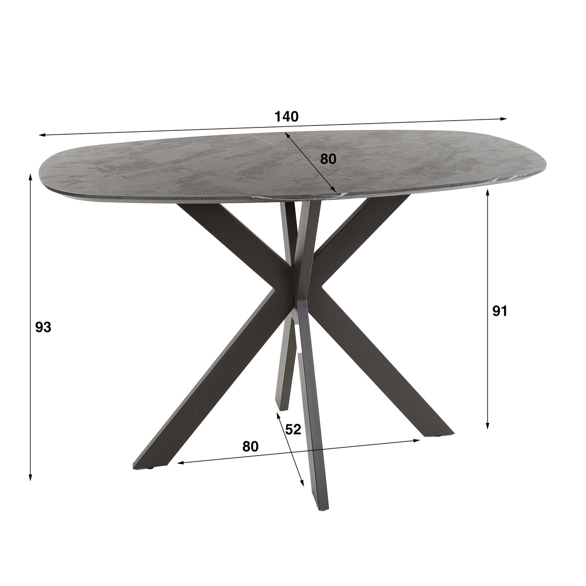 Bartisch Onyx Cross oval 140cm