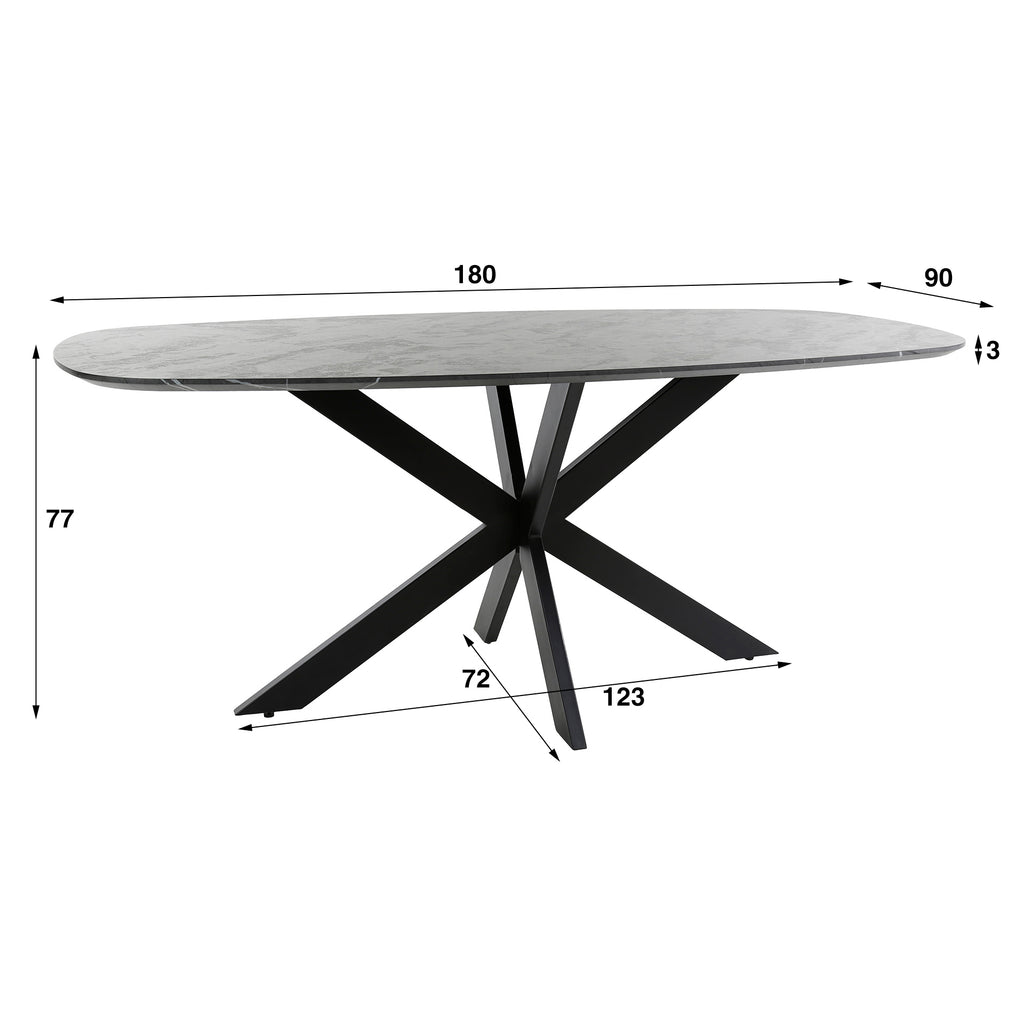 Onyx Cross Esstisch oval 180cm