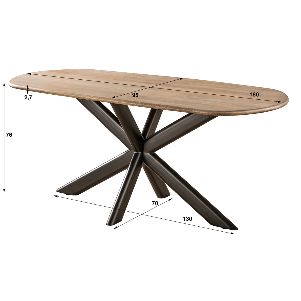 Esstisch Cliff oval 180cm