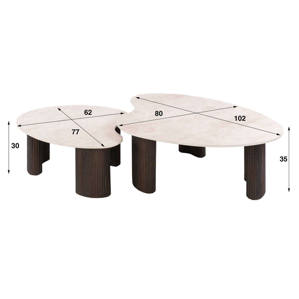 Couchtisch Ceramo aperto Set aus 2