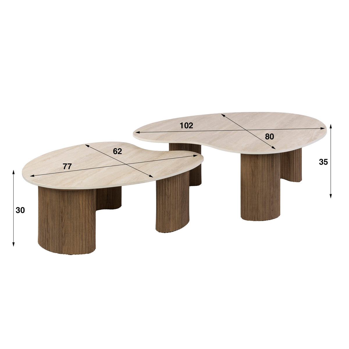 Couchtisch Ceramo aperto Set aus 2