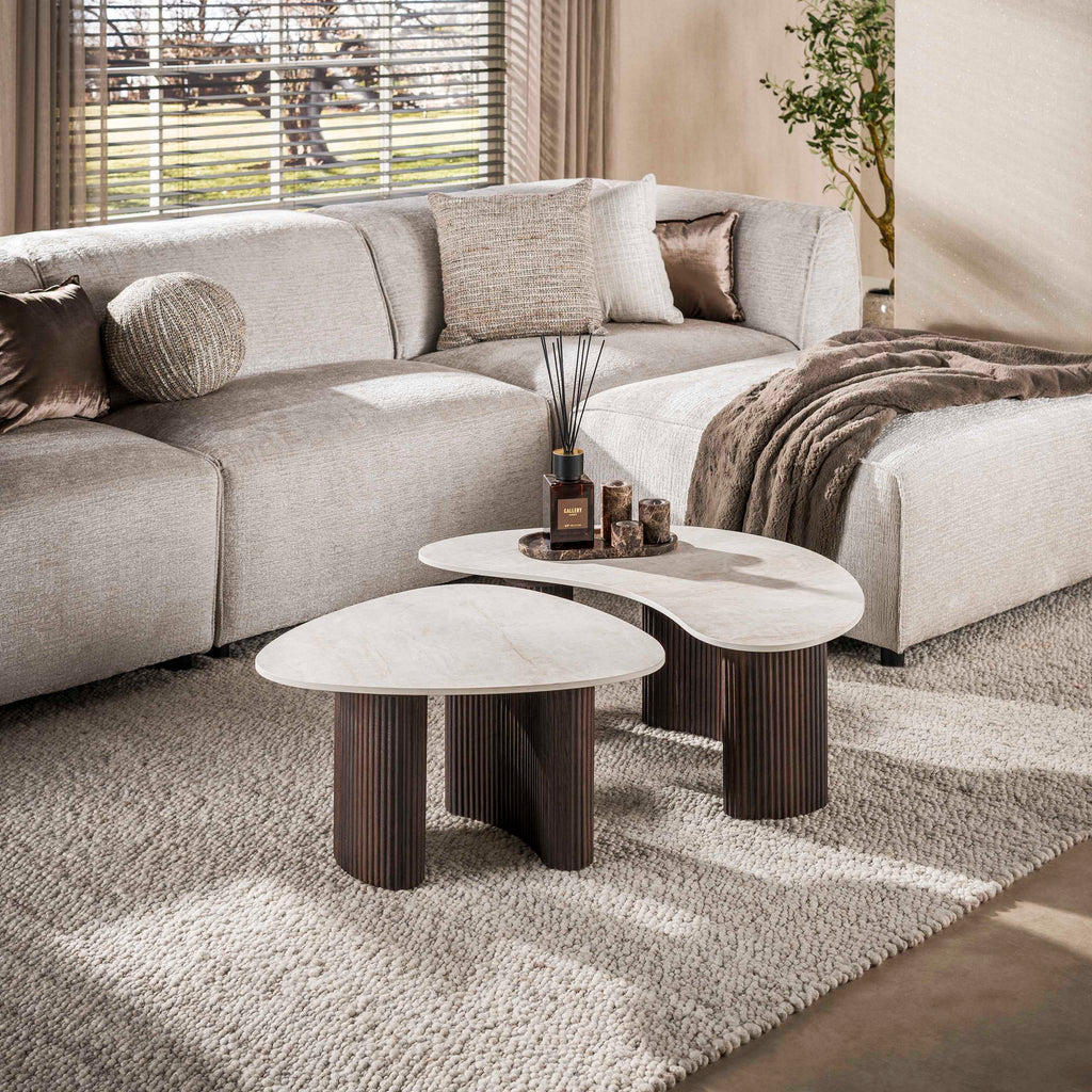 Couchtisch Ceramo organisch 2er-Set