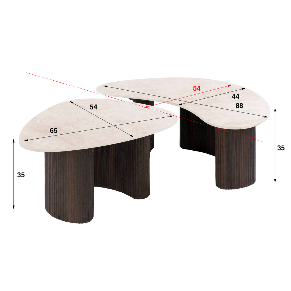 Couchtisch Ceramo organisch 2er-Set