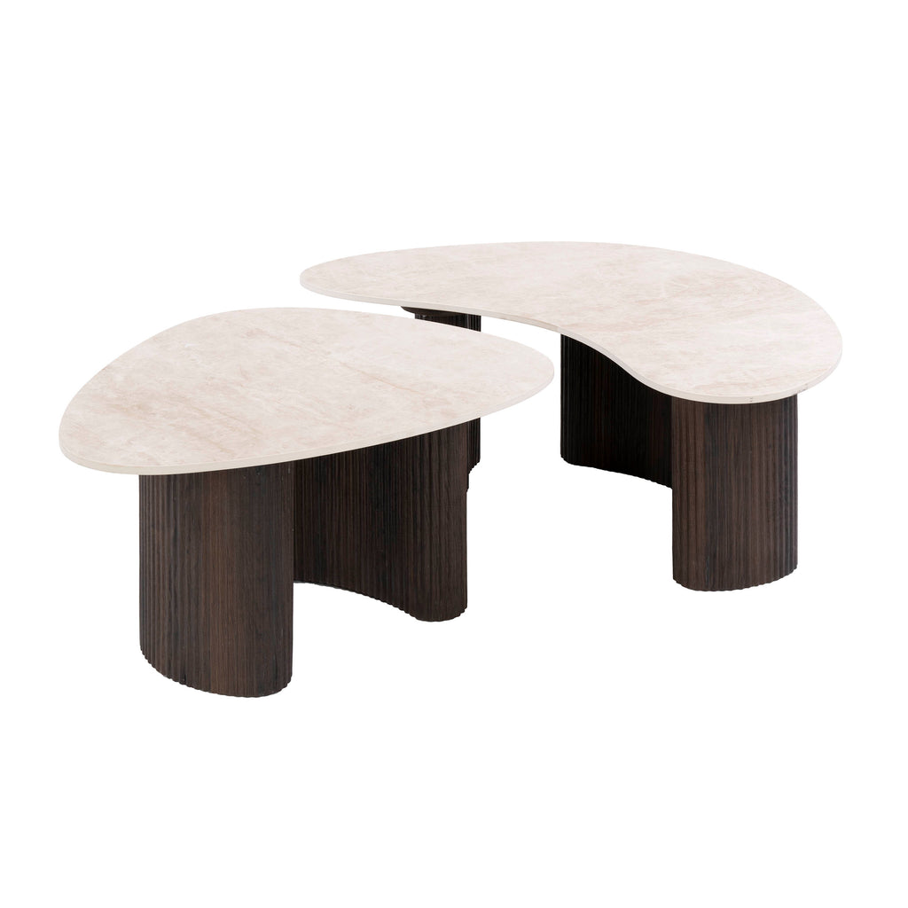 Couchtisch Ceramo organisch 2er-Set