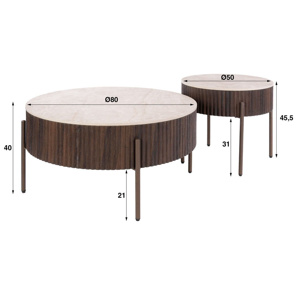 Couchtisch Ceramo Rund 2er Set