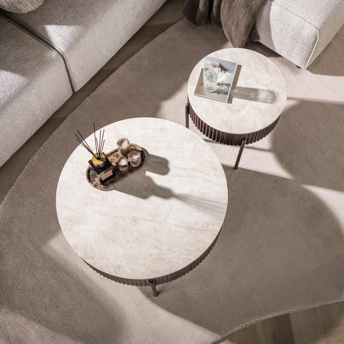 Couchtisch Ceramo Rund 2er Set