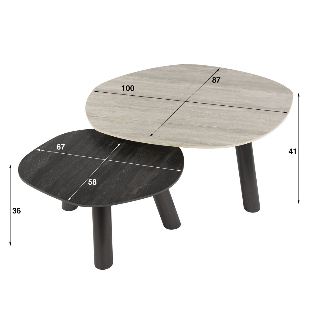 Couchtisch Twin Stamm 2er Set