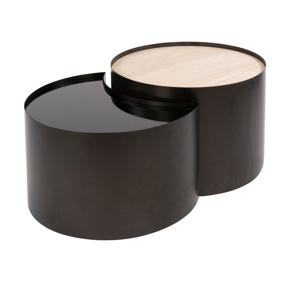 Couchtisch Metall Halbmond Set aus 2