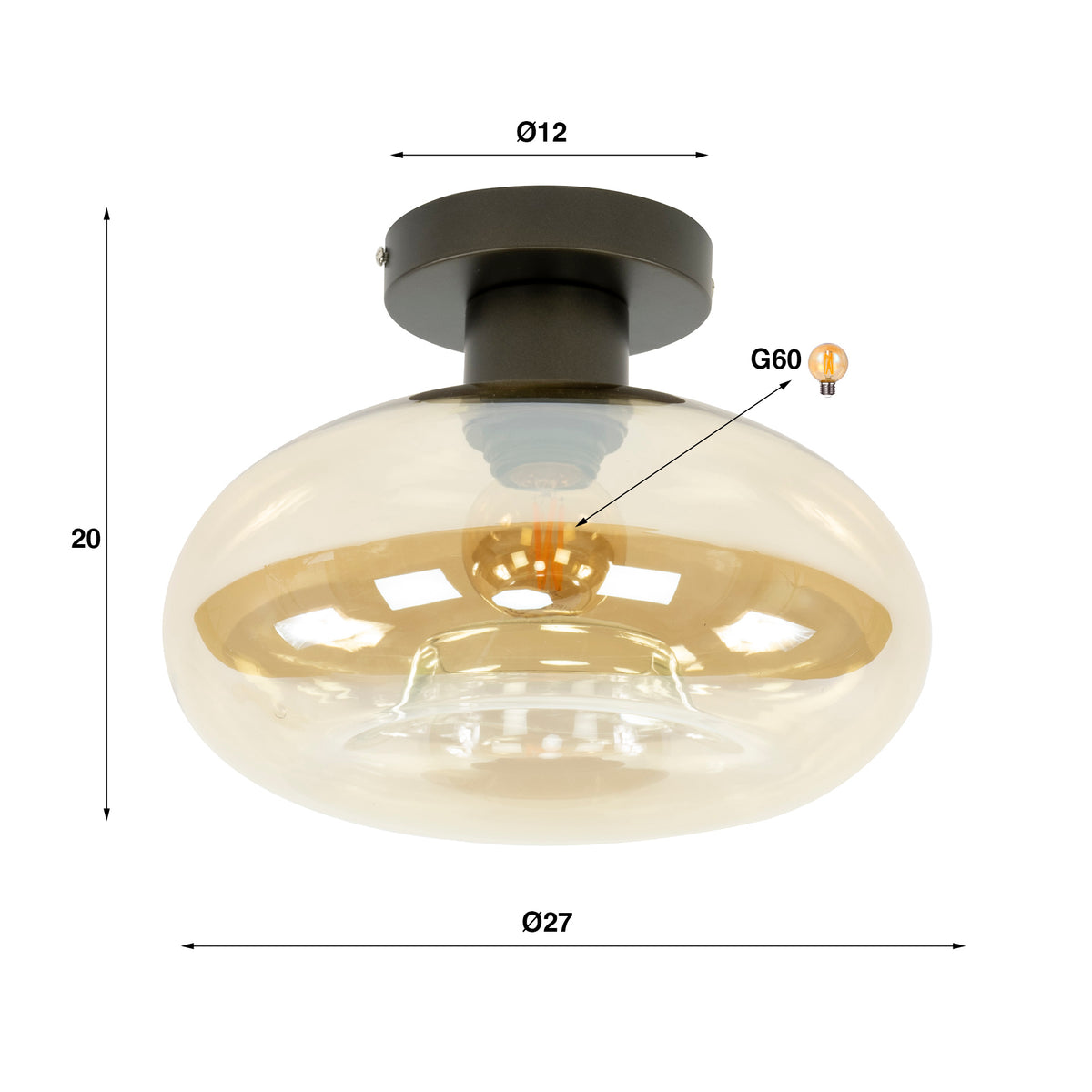 Ceiling light, 1 socket