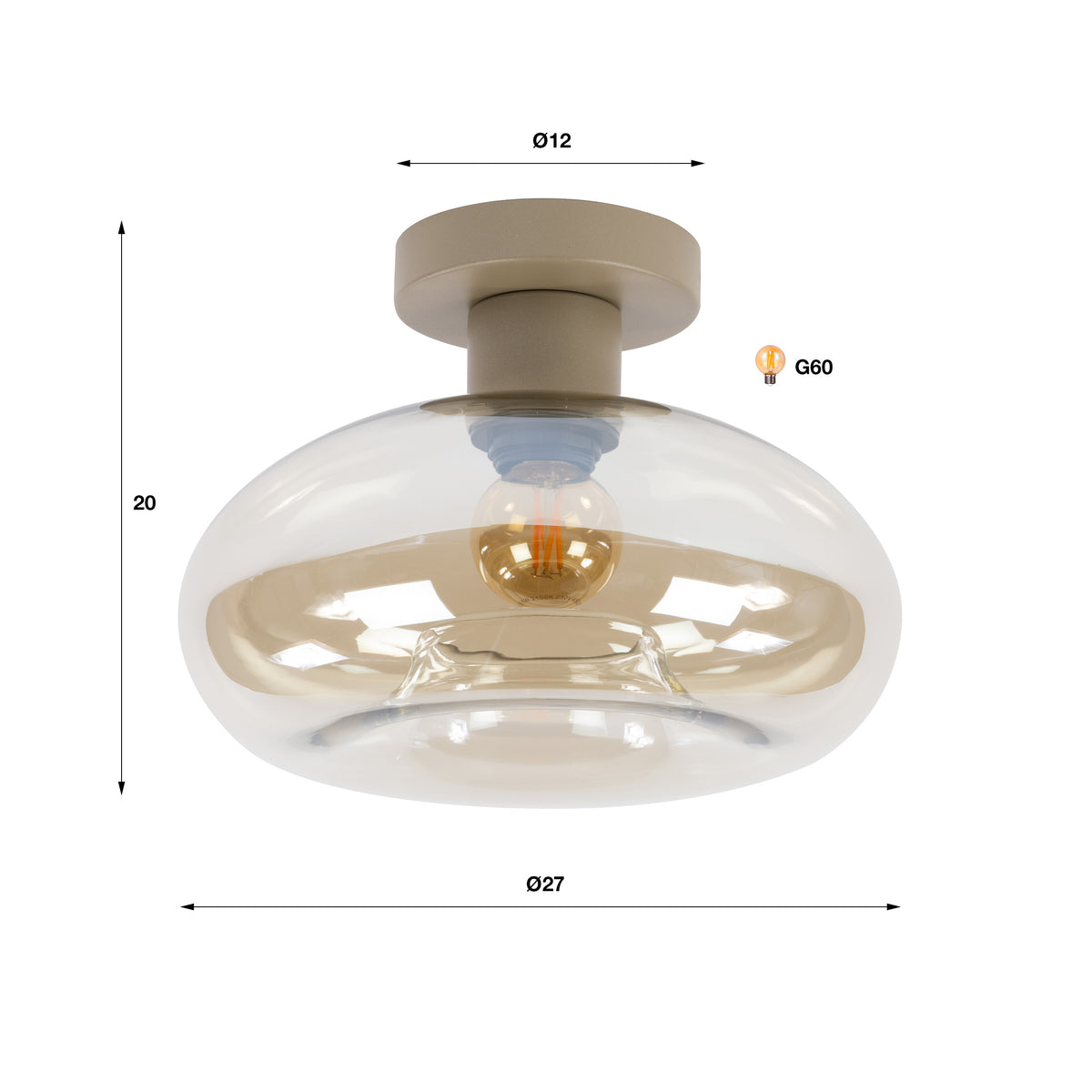 Ceiling light, 1 socket