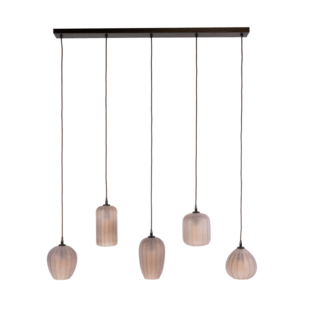 Pendelleuchte Altura 5-flammig / Sienna braun-frosted