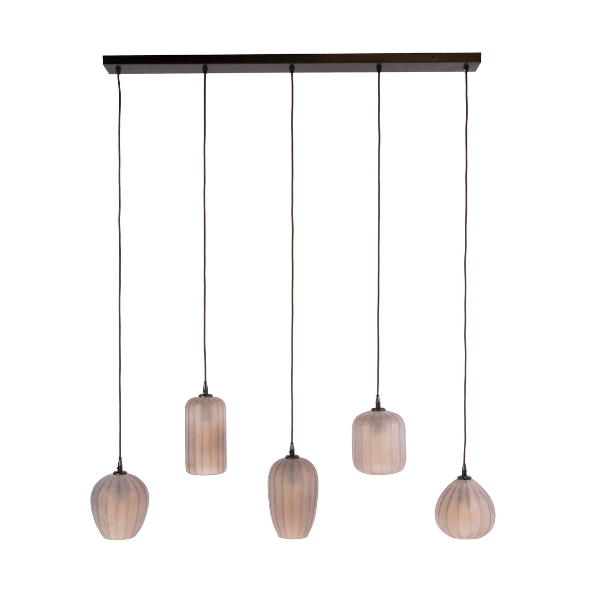 Pendelleuchte Altura 5-flammig / Sienna braun-frosted