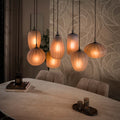 Pendelleuchte Altura 4+3-flammig / Sienna braun-frosted