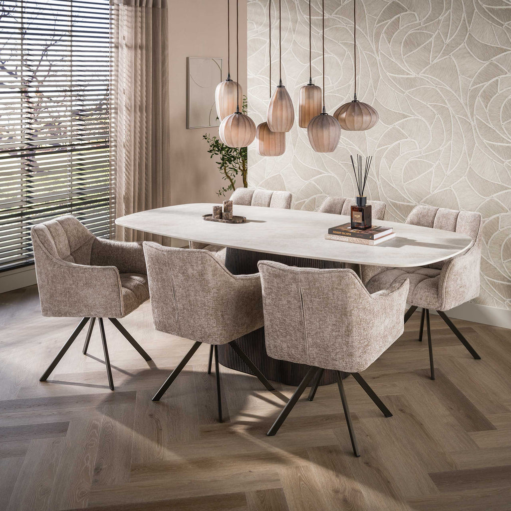 Pendelleuchte Altura 4+3-flammig / Sienna braun-frosted