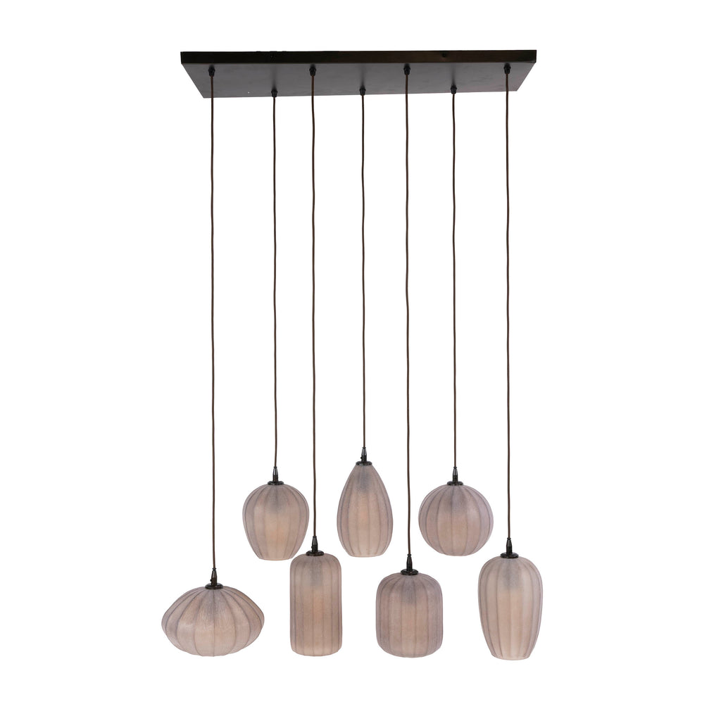 Pendelleuchte Altura 4+3-flammig / Sienna braun-frosted
