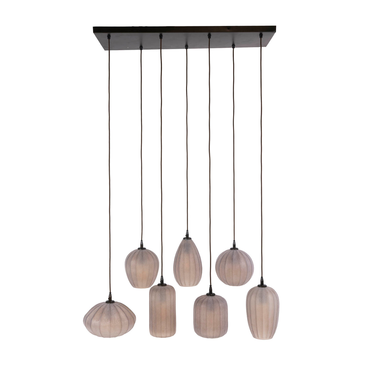 Pendelleuchte Altura 4+3-flammig / Sienna braun-frosted
