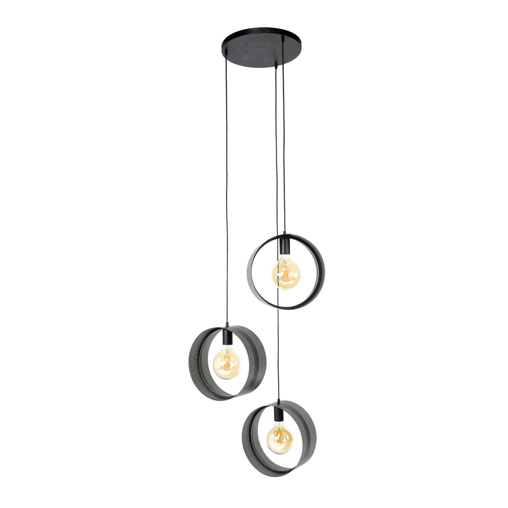 Ring-Pendelleuchte, gestuft, 3-flammig