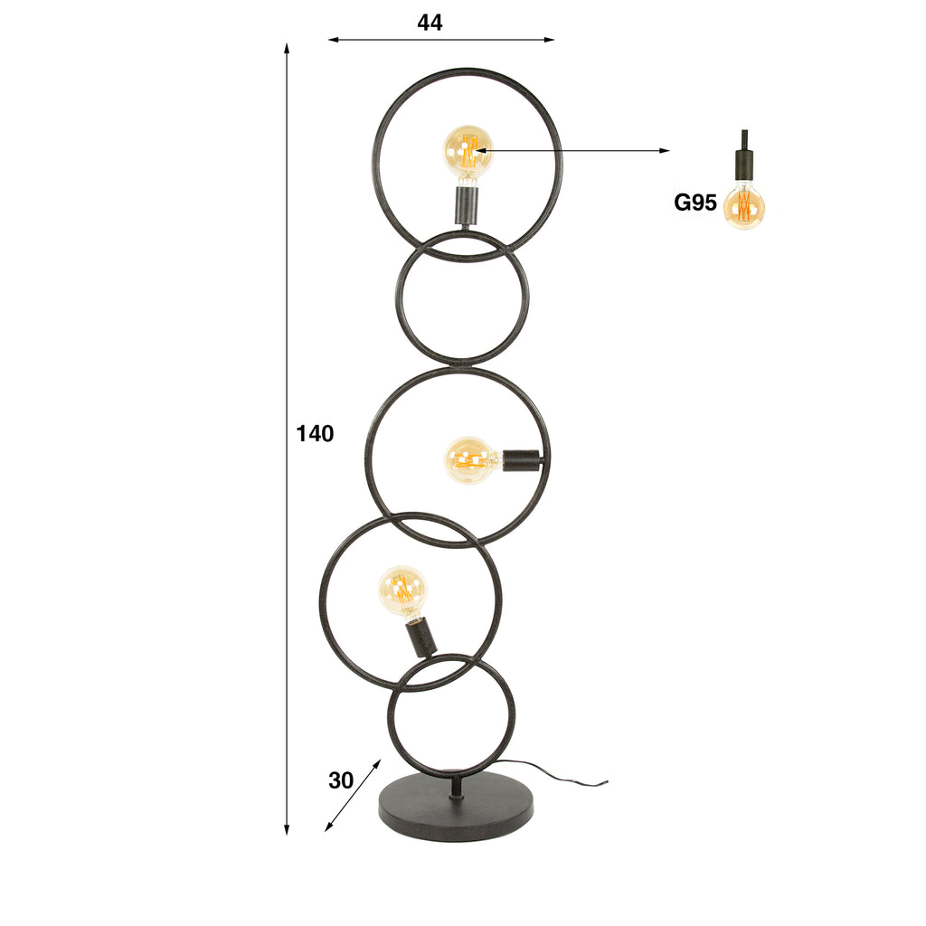 Stehleuchte Loop 3-Fassung