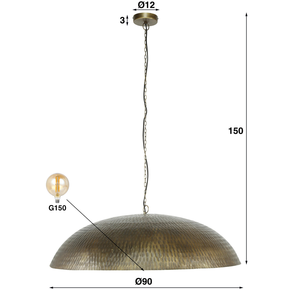 Pendelleuchte Cupola 1-Fassung Ø90cm