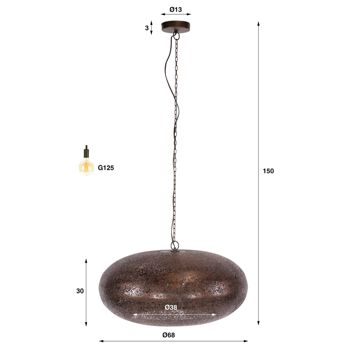 Pendelleuchte Cielo 1-Fassung Ø68cm