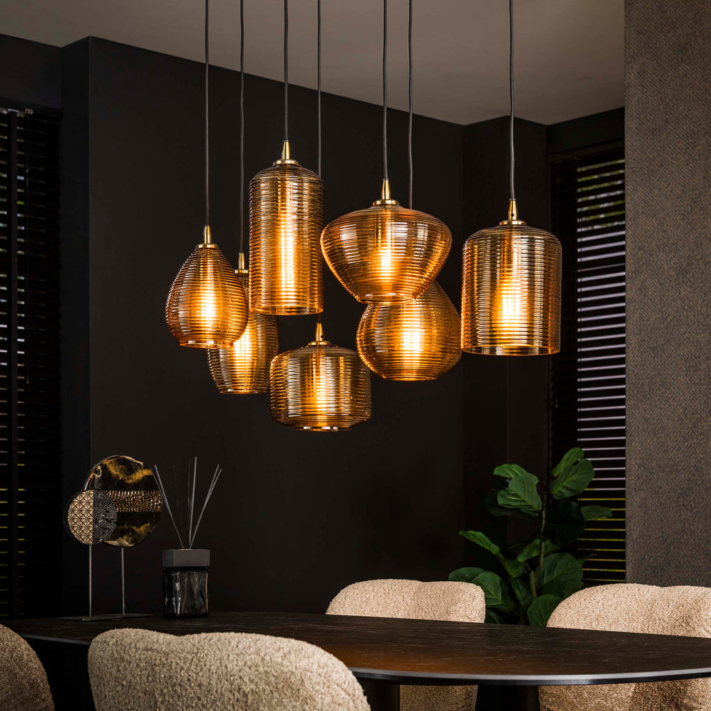 Pendelleuchte Stripe Horizontal 4+3-flammig