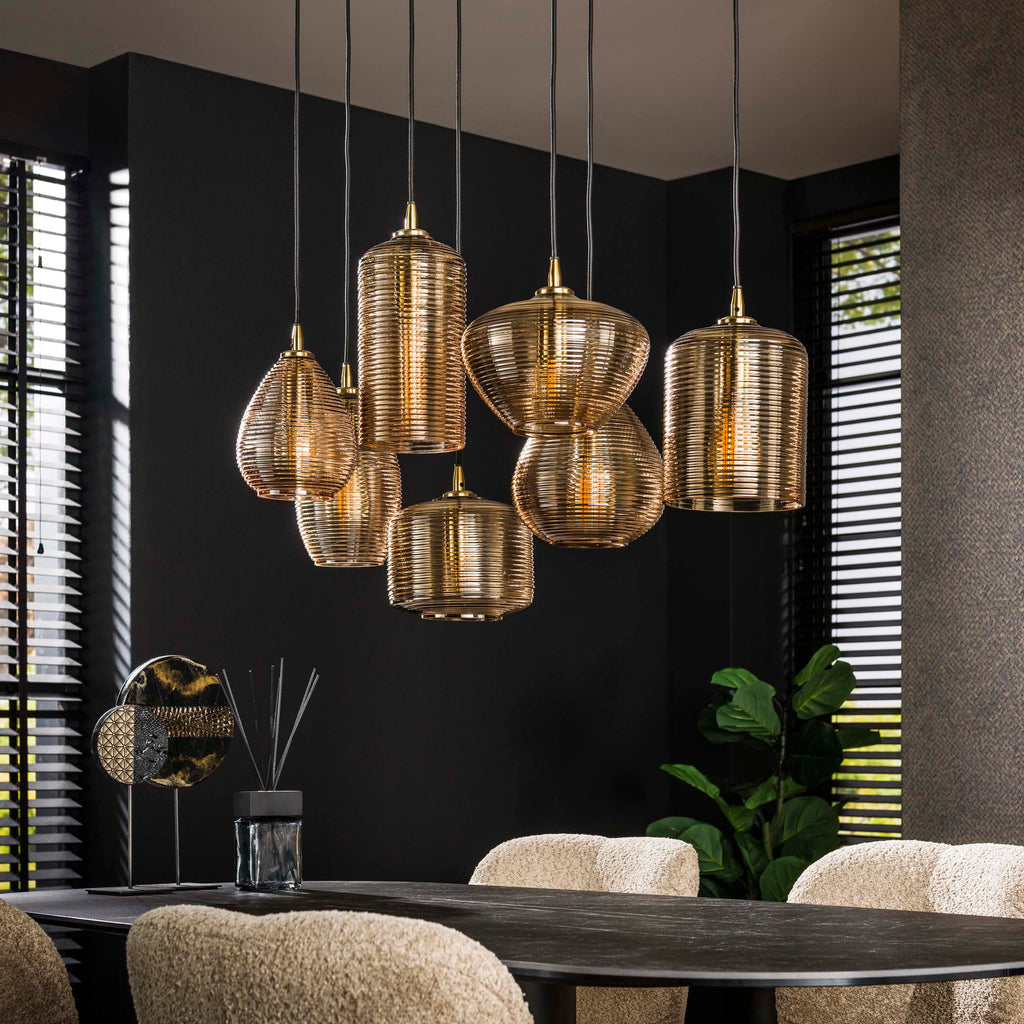 Pendelleuchte Stripe Horizontal 4+3-flammig
