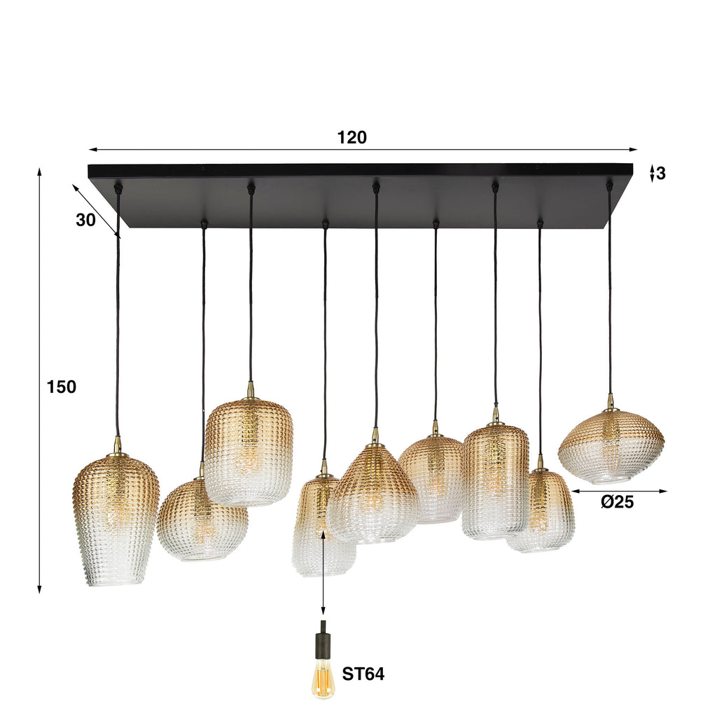 Pendant lamp Dot 5+4-sockets