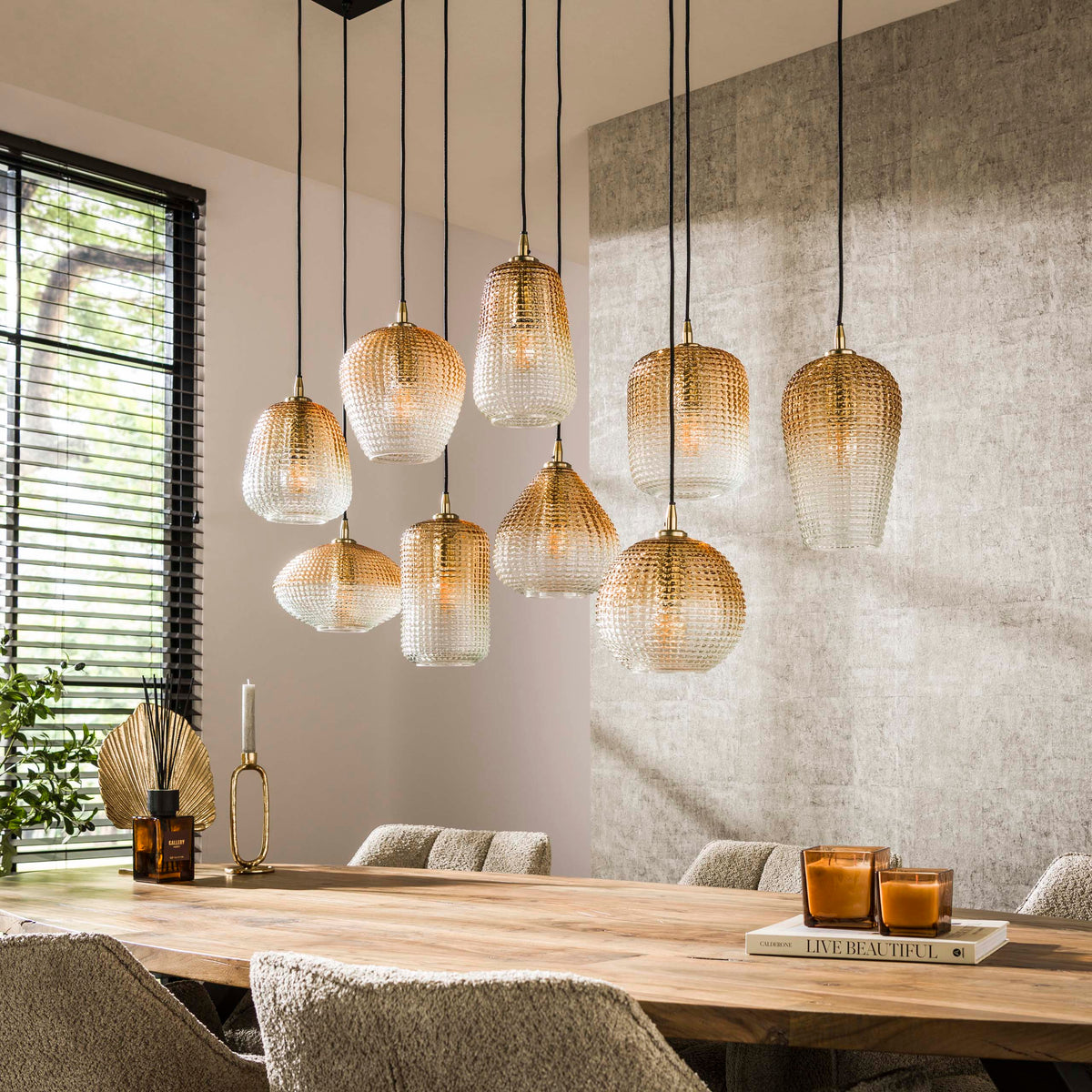 Pendant lamp Dot 5+4-sockets
