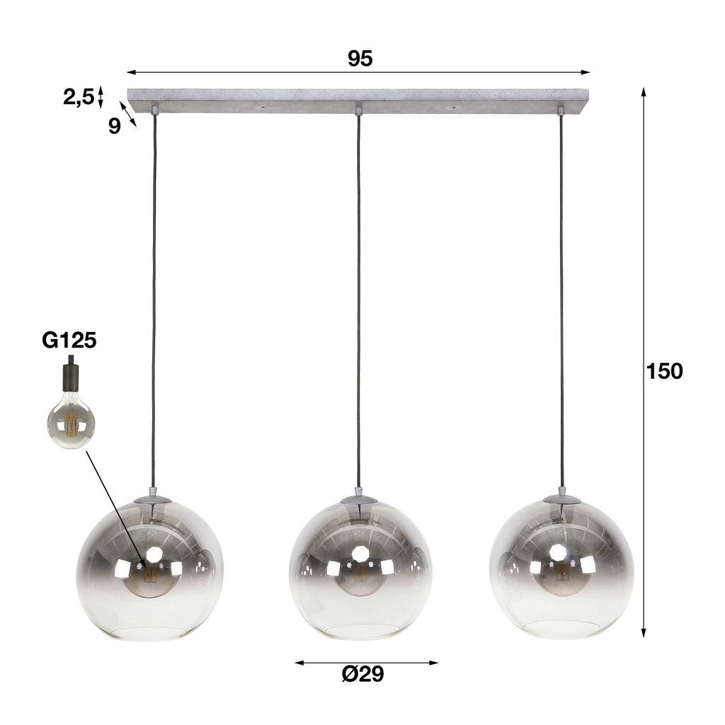 Pendelleuchte Bubble Shaded 3-Fassungen