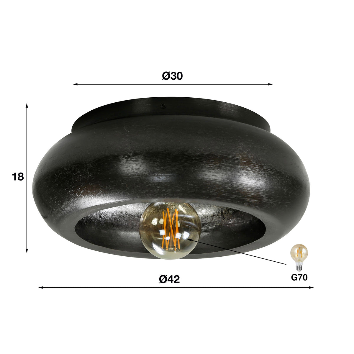Ceiling light Sky 1-bulb Ø42cm