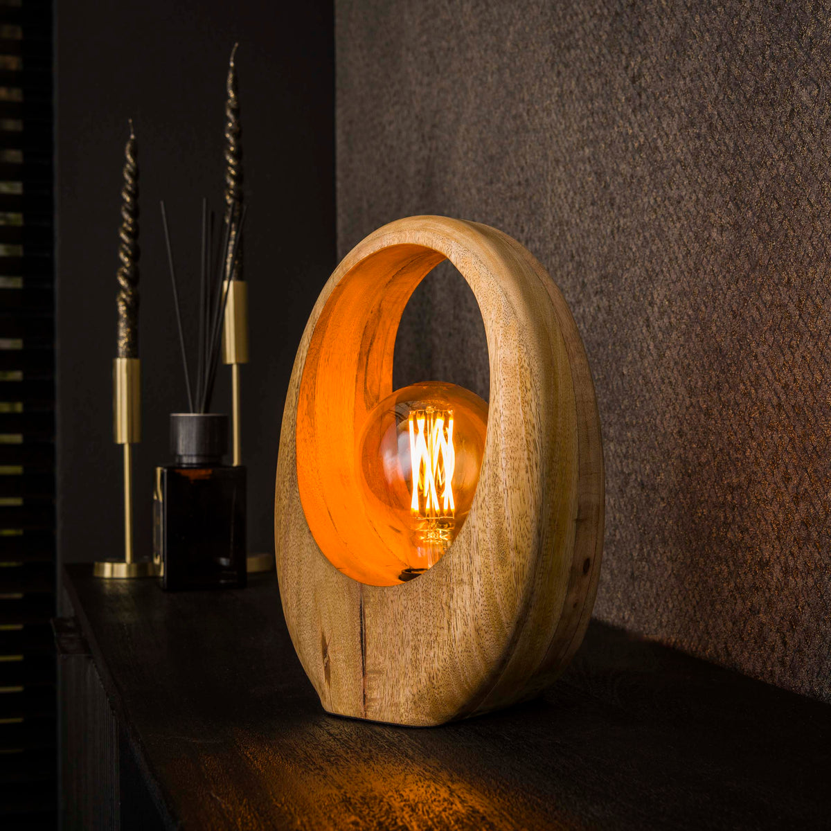 Tischleuchte Arch Wood 1-flammig