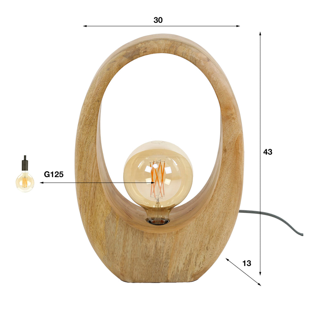 Tischleuchte Arch Wood L 1-flammig