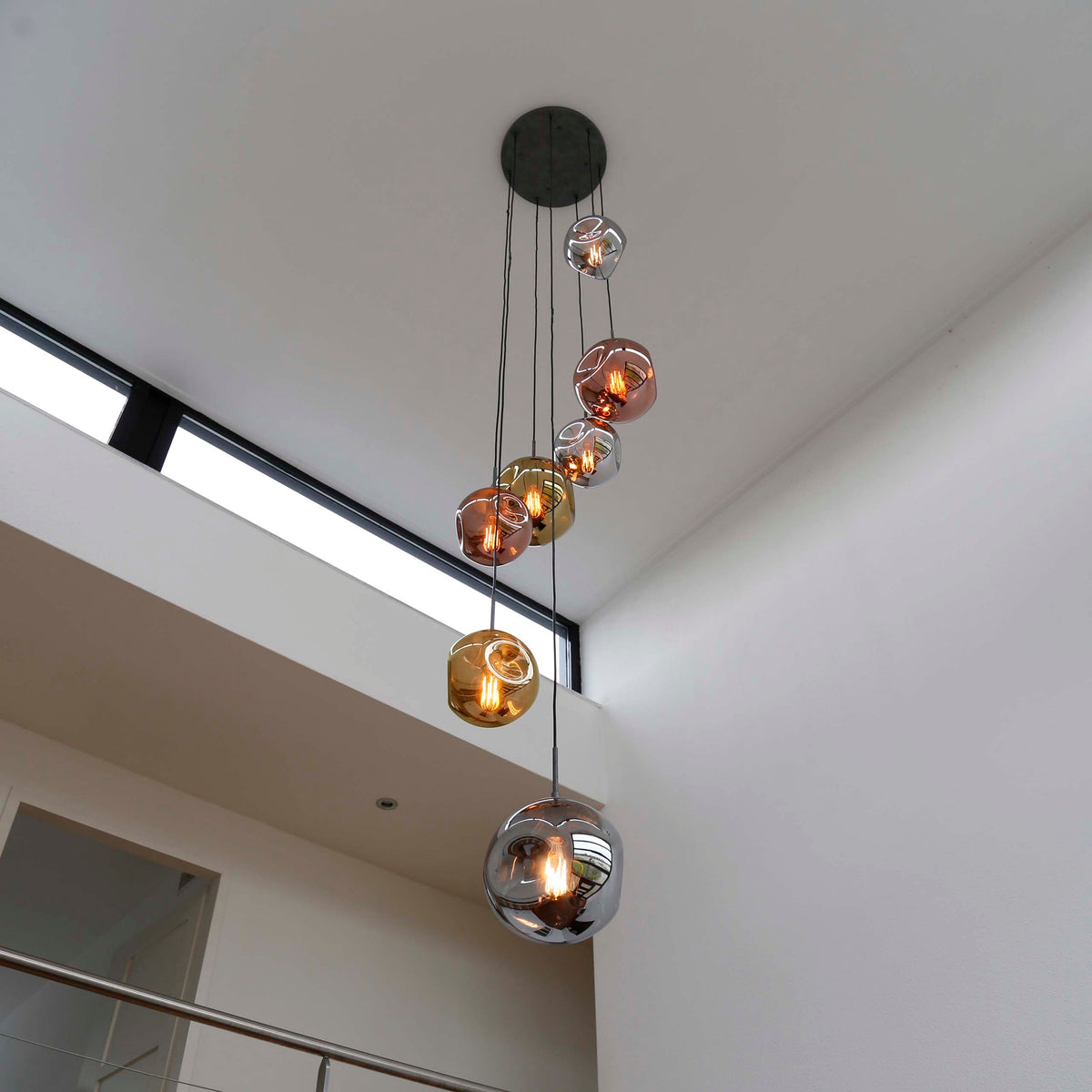 Stellar Pendelleuchte, gestuft, 7-flammig