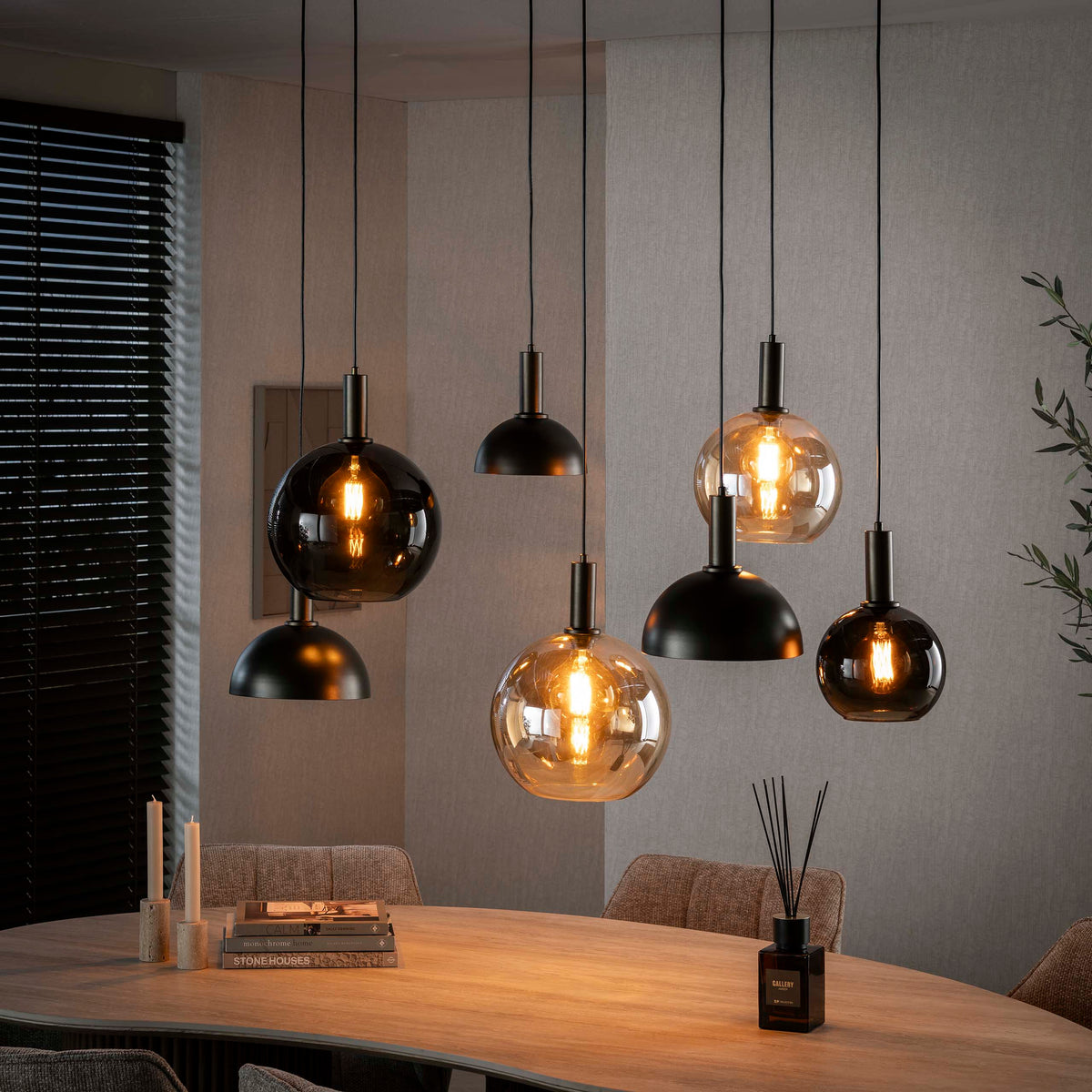 Pendant lamp Cluster 4+3 sockets